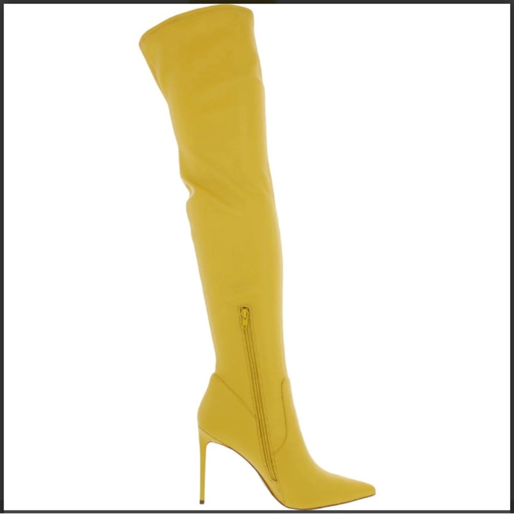Steve madden yellow leather boots